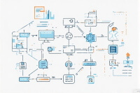 Concept drawing of a complex flowchart